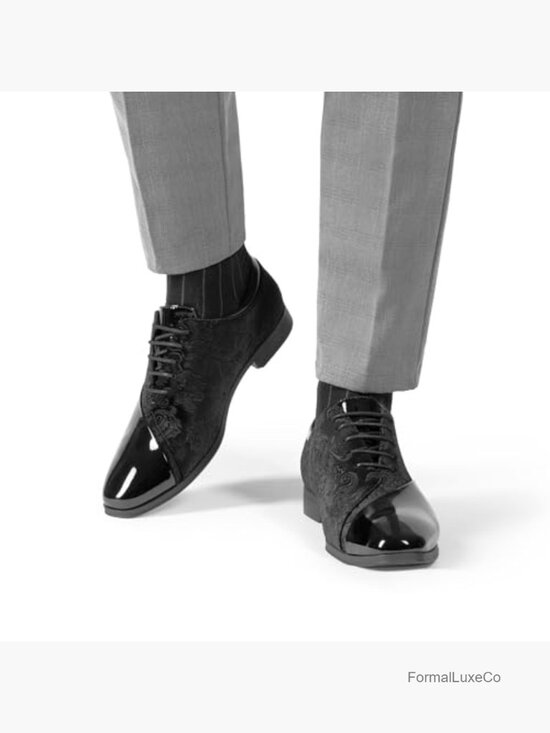 Men\'s Patent Velvet Lace-Up Formal Oxfords Dress Tuxedo Shoes main image 4